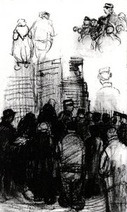 Sketches For The Drawing Of An Auction — Vincent Willem Van Gogh, Contemporary Realism