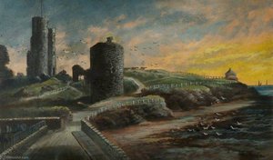 Aberystwyth Castle And Castle Point — Alfred Worthington, Realism
