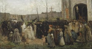 Preparatory Study By 'erecting A Calvary' — Jules Adolphe Aimé Louis Breton
