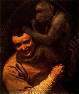 Man With Monkey — Annibale Carracci