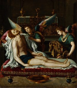 The Body Of Christ Anointed By Two Angels — Alessandro Allori