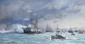 Hms 'edinburgh' On Anti Torpedo Exercise — Edoardo Federico De Martino