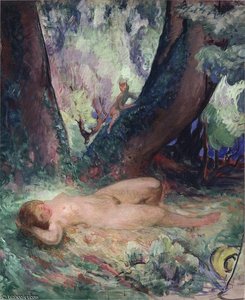 Nude In A Garden With A Satyr — Henri Lebasque