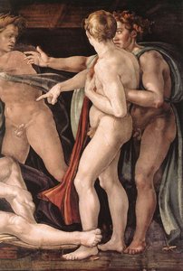 Drunkenness Of Noah (detail) — Michelangelo Buonarroti, High Renaissance