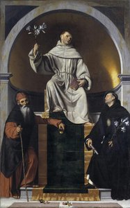 St.anthony Of Padua Between St. Anthony The Great And St. Nicholas Of Tolentino