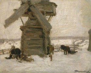 Winter. The Mill On The Ker-island. — Pyotr Konchalovsky