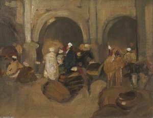 A Bazaar In Tangier — John Duncan Fergusson