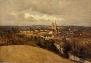 View Of Saint Lo — Jean-baptiste-camille Corot, Romanticism