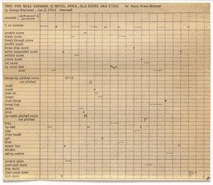 Trio For Bass Sordune (c Note), Voice, Old Score And Etuis — George Maciunas