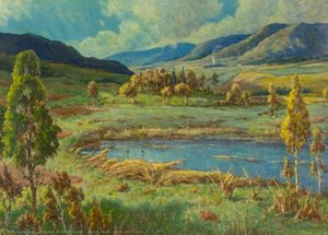 Landscape, Loch and Trees