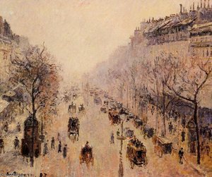 Boulevard Montmartre - Morgen, Sonnenlicht Und Nebel — Camille Pissarro