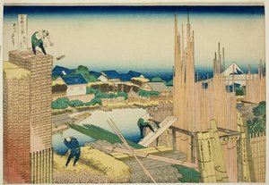 Tatekawa River Lumberyard — Katsushika Hokusai