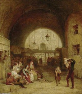 An Archway At Bologna, With The Piazza Maggiore Beyond — George Jones