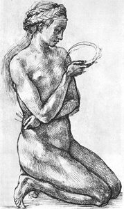 Nude Woman On Her Knees — Michelangelo Buonarroti, High Renaissance