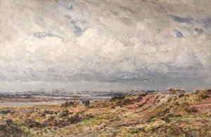 Estuary With Heath And Cows — Frederick William Newton Whitehead