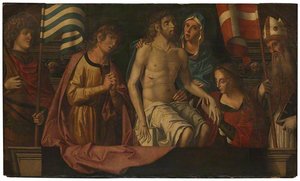 The Dead Christ in the Tomb, with the Virgin Mary and Saints