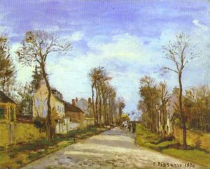 La Route De Versailles A Louveciennes — Camille Pissarro