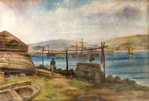Fishermen's Huts, Looking Across To The Two Piers, Swanage, Dorset — James Walter Gibbs