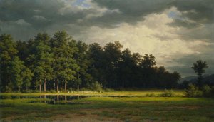 Edge of the Woods with Flock of Sheep