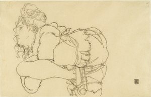 Woman With Slipper — Egon Schiele, Expressionism