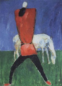 Man With Horse — Kazimir Malevich, Suprematist Art