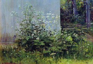Flowers At The Fence — Ivan Ivanovich Shishkin