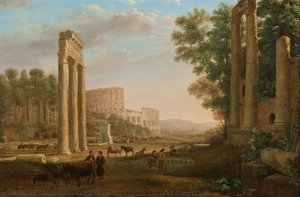 Capriccio With Ruins Of The Roman Forum — Claude Lorrain (claude Gellée), Baroque