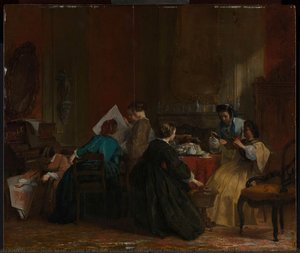 Group Of Women Looking At Stereoscope Photographs, Jacob Spoel, In Or Before 1868 — Jacob Spoel, Romanticism