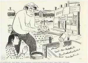 Victory Gardens, Central Utah Relocation Project, Topaz, Utah, 1942-1944 — Miné Okubo