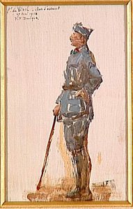 Portrait Du Leutenant De Virel, Des Chars D'assaut, 1918 — Joseph-félix Bouchor