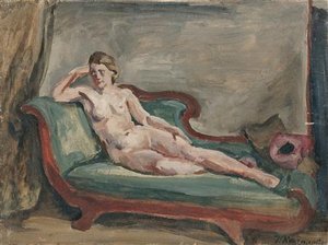 The Model. Sketch For Painting 'woman On The Couch. '' — Pyotr Konchalovsky