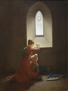 Geneviève De Brabant Dans Sa Prison Baptisant Son Fils — Jean-baptiste Mallet