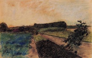 Landscape On The Orne — Edgar Degas, Impressionism