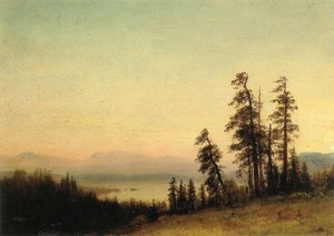 Landscape With Deer — Albert Bierstadt