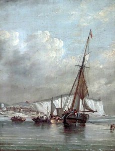 Fishing Boats With White Cliffs — Henry Redmore