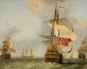 Men O' War In A Choppy Sea — Peter Monamy
