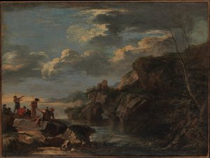 Bandits On A Rocky Coast — Salvator Rosa, Baroque Dramatic Landscape