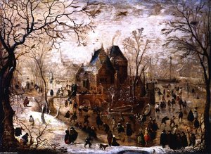Winter Landscape with a Castle on an Island