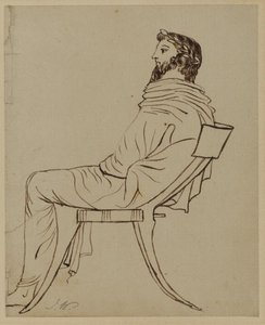 Draped Male Figure, Seated In Profile — James Ward