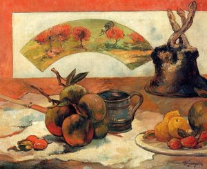 Stillleben Mit Einem Ventilator — Eugène Henri Paul Gauguin, Post-impressionist Style