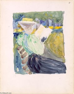 A Woman Reading In The Park — Maurice Brazil Prendergast