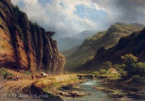 Travellers on a mountain track