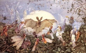 Fairy Hordes Attacking A Bat — John Anster Fitzgerald