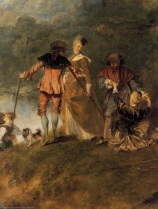 The Embarkation For Cythera (detail) — Jean-antoine Watteau, Rococo Elegance