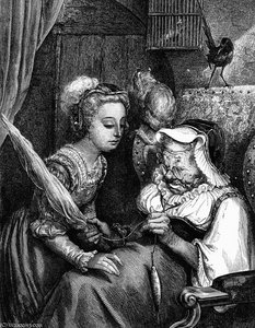 Gd 0004 La Buena Mujer Nunca Había Oído El Anuncio Del Rey Gustavedore Sqs — Paul Gustave Doré