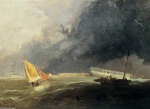 An Old Hulk Off Portsmouth, Hampshire