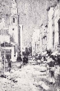 Street Scene, (painting) — Edward Mitchell Bannister