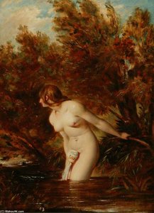 The Bather 'at The Doubtful Breeze Alarmed' — William Etty