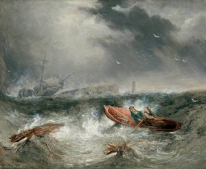 William And Grace Darling Going To The Rescue Of The Ss 'forfarshire' — Henry Perlee Parker
