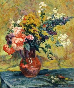Bouquet Of Flowers In A Vase — Maximilien Luce, Pointillism